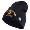 U.S. Army 1st Cavalry Division Symbol Embroidered 8 Inch Solid Knit Short Beanie Made in USA - Navy OSFM