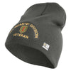 U.S. Army 1st Infantry Division Symbol Embroidered 8 Inch Solid Knit Short Beanie Made in USA - Charcoal OSFM