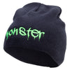 Monster Embroidered Big Size 8 Inch New Solid Color Short Beanie - Navy XL-3XL