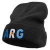 Argentina ARG Flag Embroidered Big Size Acrylic Long Beanies - Black XL-3XL