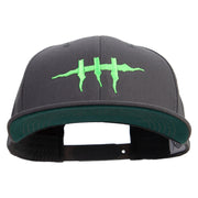 Halloween Monster Stitches Embroidered Big Size 6 Panels Flat Bill Snapback - Dk-Grey OSFM