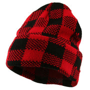 Buffalo Plaid Cuff Beanie Hat