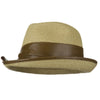 UPF 50+ Slanted Leather Brim Fedora