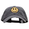 Smiley Face Embroidered Big Size Washed Pigment Dyed Cap - Black XL-3XL