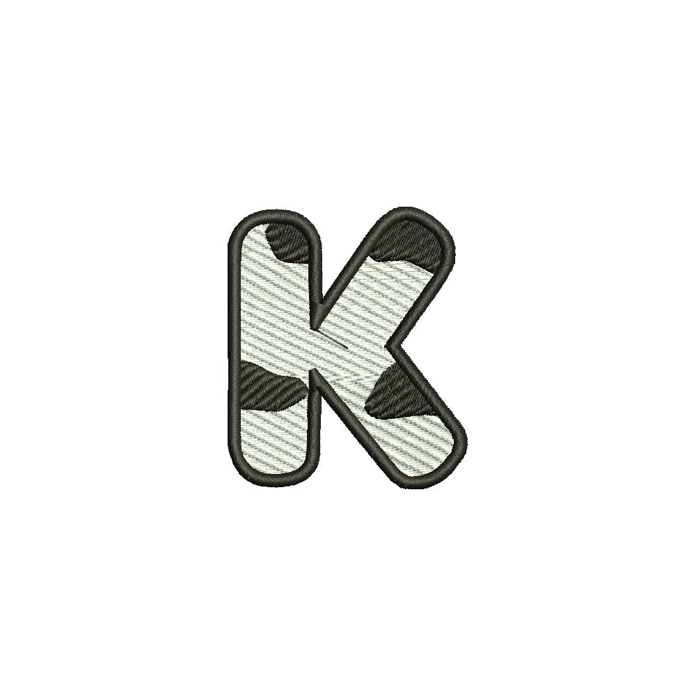 K Lettering Bodder Holstein Alphabet Letters - K | Alphabet Digitized Embroidery Design ...