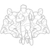 Group of Rugby Player dtg printing design