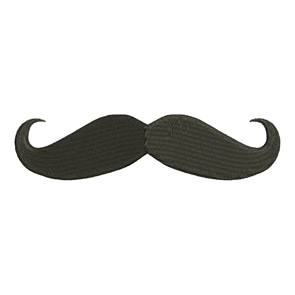Mustache Symbol Digitized Embroidery Design e4Hats