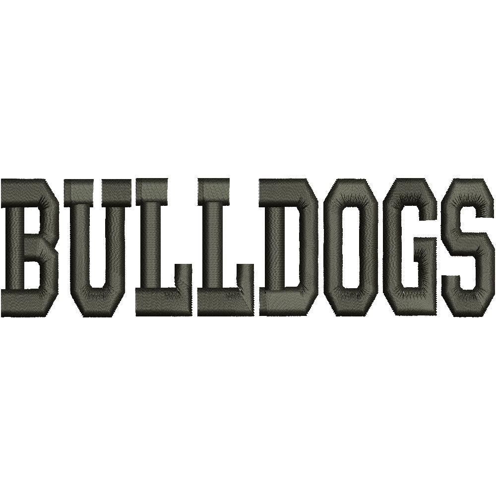 Bulldogs Lettering Sports Team Bulldogs | Word Digitized Embroidery Design | e4Hats ...