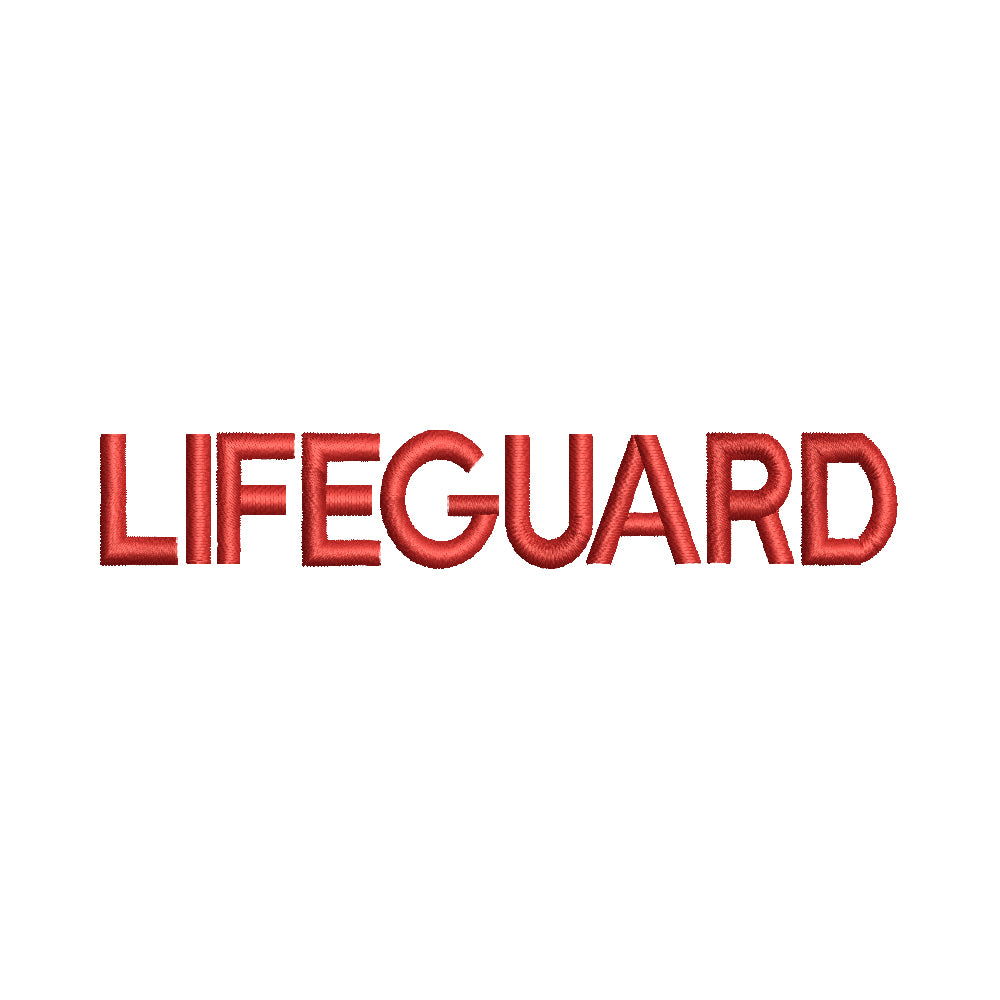 Lifeguard Mark | Word Digitized Embroidery Design | e4Hats – e4Hats.com