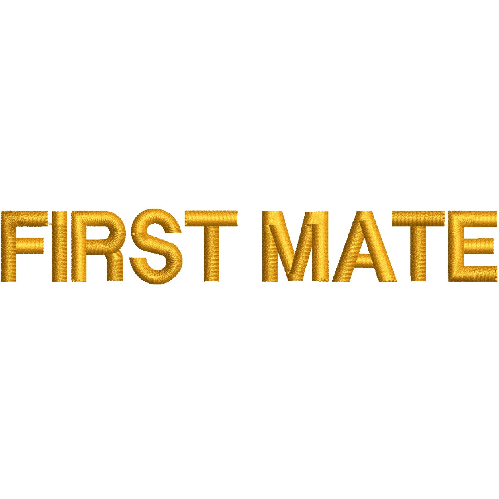First Mate Symbol | Word Digitized Embroidery Design | e4Hats – e4Hats.com