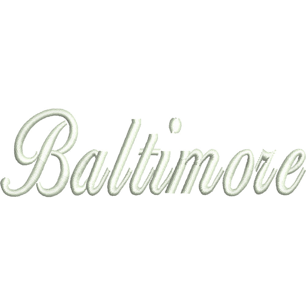 City of Baltimore Calligraphy | City/State Digitized Embroidery Design ...