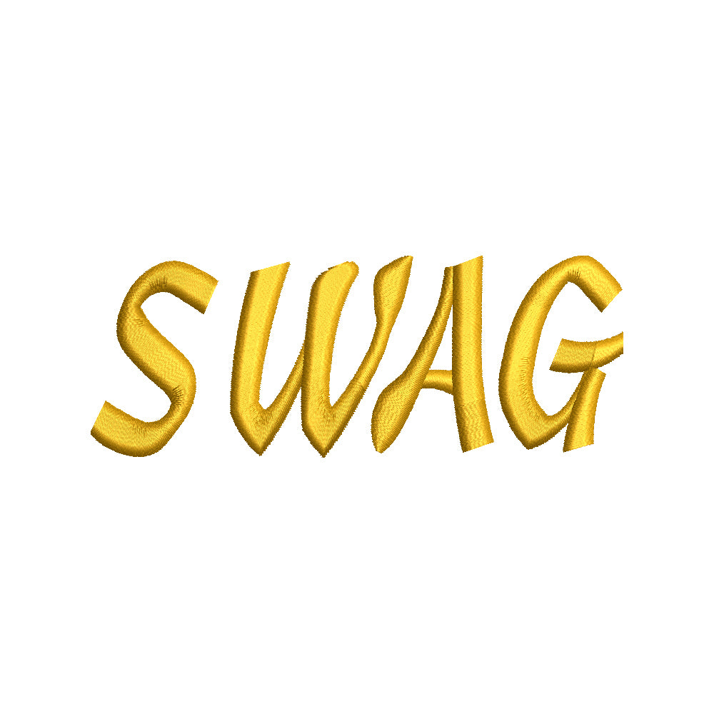Urban Swag Word Digitized Embroidery Design e4Hats