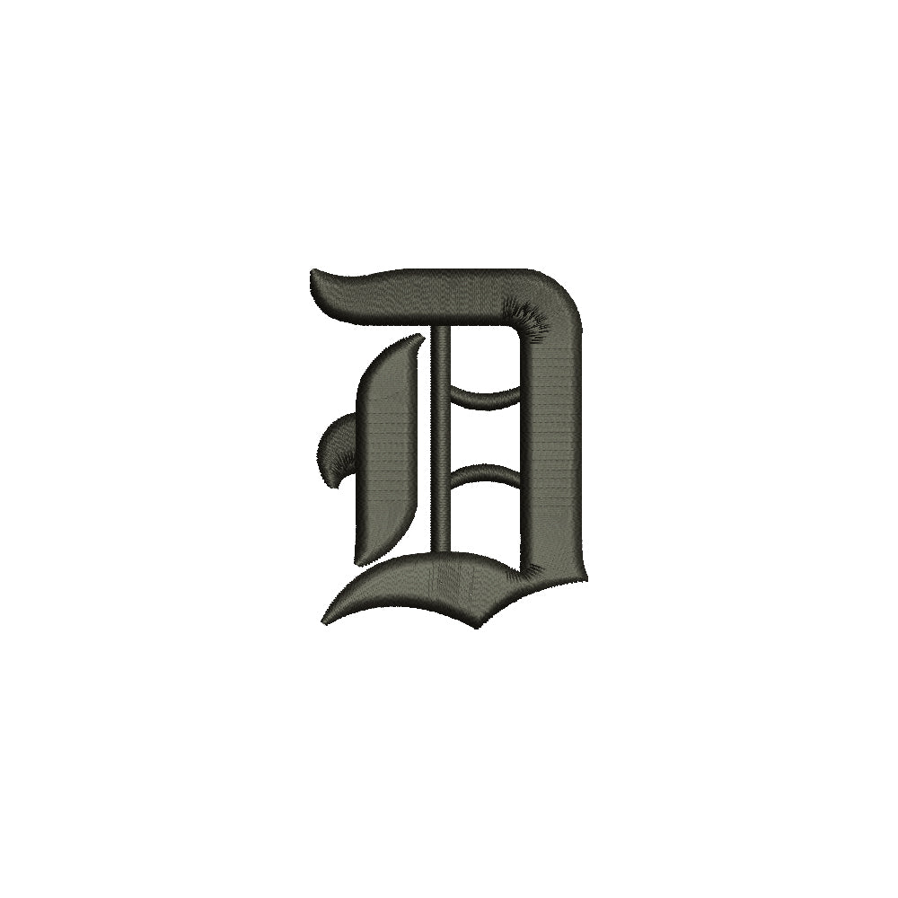 English D Old English D | Alphabet Digitized Embroidery Design | e4Hats – e4Hats.com
