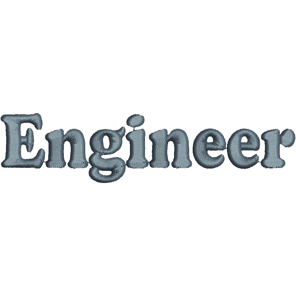 Engineer | Word Digitized Embroidery Design | e4Hats – e4Hats.com