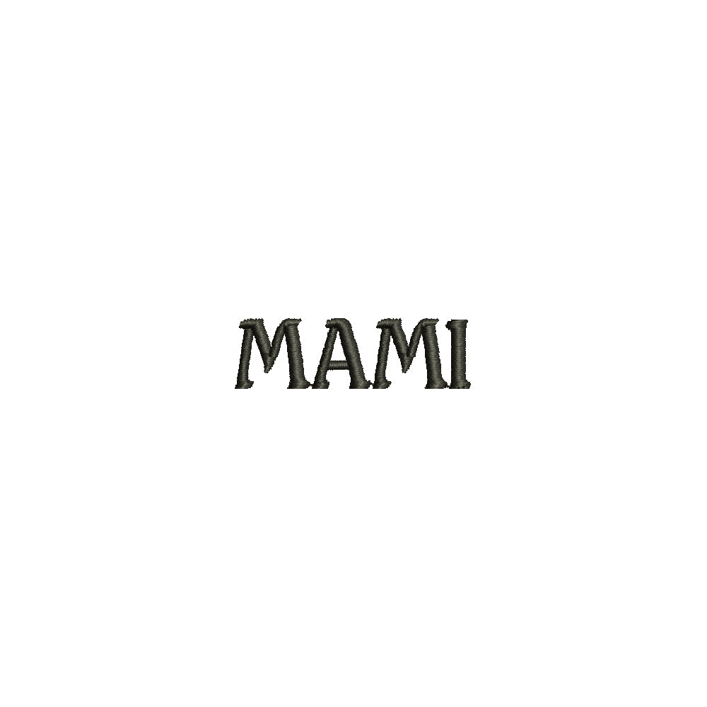 Mami | Word Digitized Embroidery Design | e4Hats – e4Hats.com