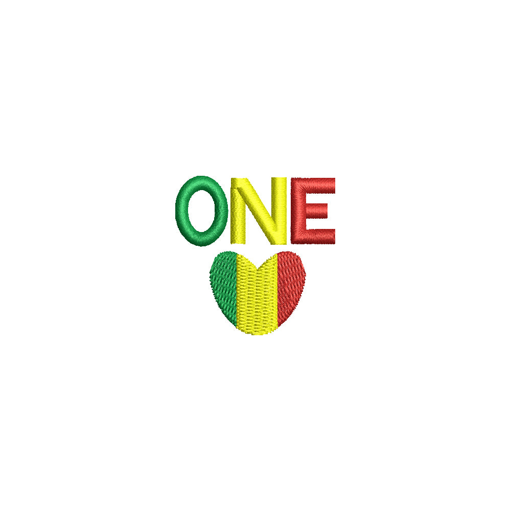 Rasta One Love Symbol | Word Digitized Embroidery Design | e4Hats ...