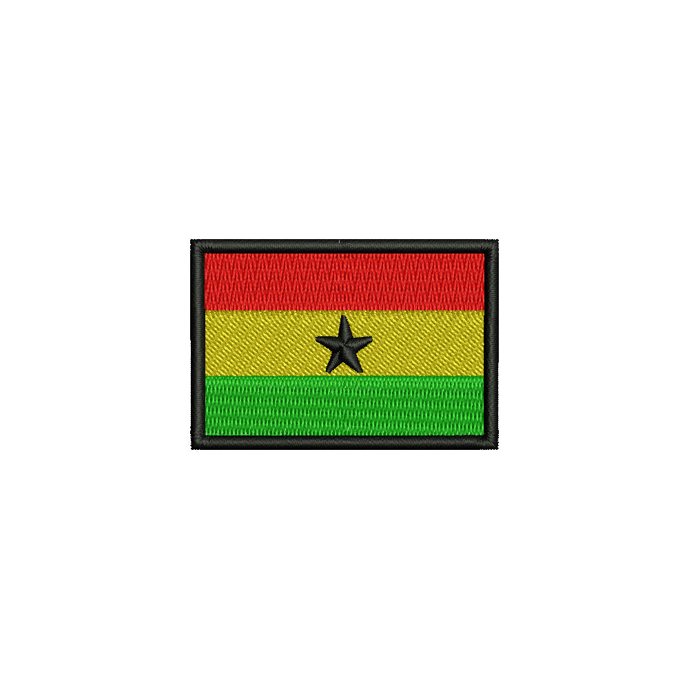 Ghana Flag Foreign Country Digitized Embroidery Design e4Hats