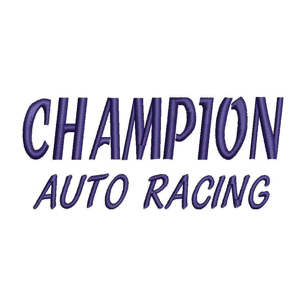 Champion Auto Racing | Leisure Digitized Embroidery Design | e4Hats ...