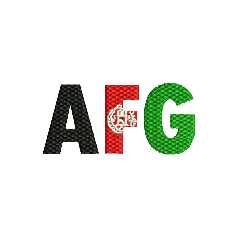 Afg Long Afghanistan AFG Flag | Foreign Country Digitized Embroidery Design ...