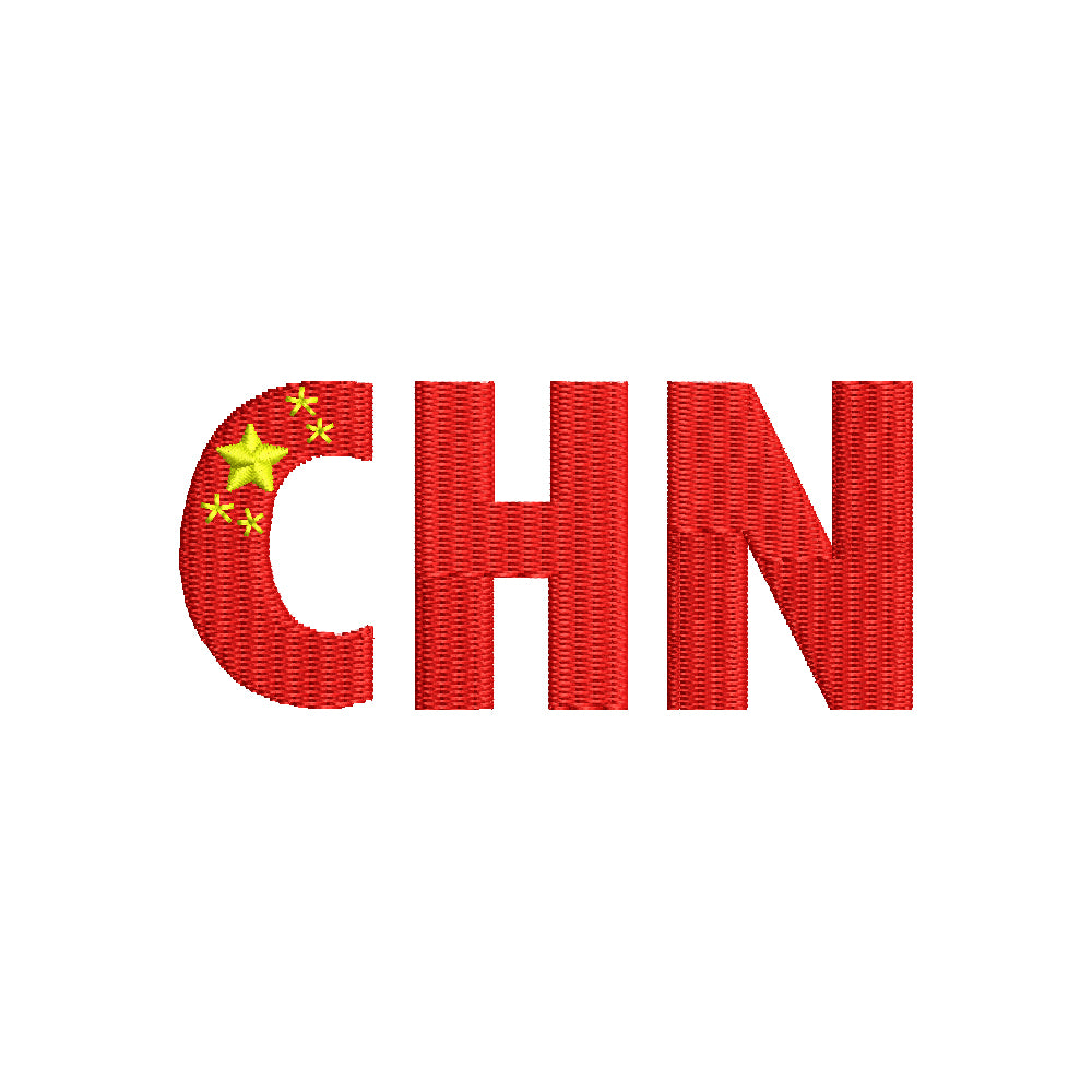 Words of China CHN Flag | Foreign Country Digitized Embroidery Design ...