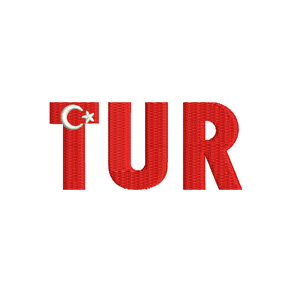 Words of Turkey TUR Flag | Foreign Country Digitized Embroidery Design ...