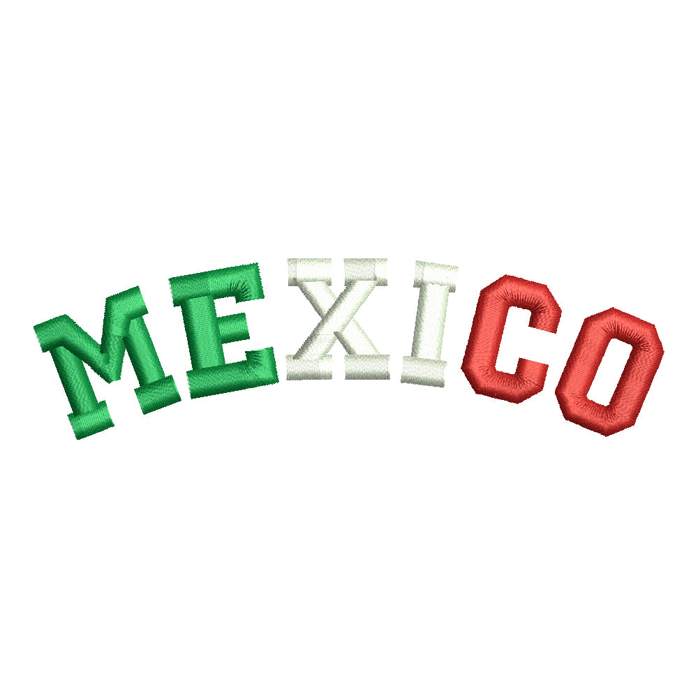 Mexico Letters | Foreign Country Digitized Embroidery Design | e4Hats ...
