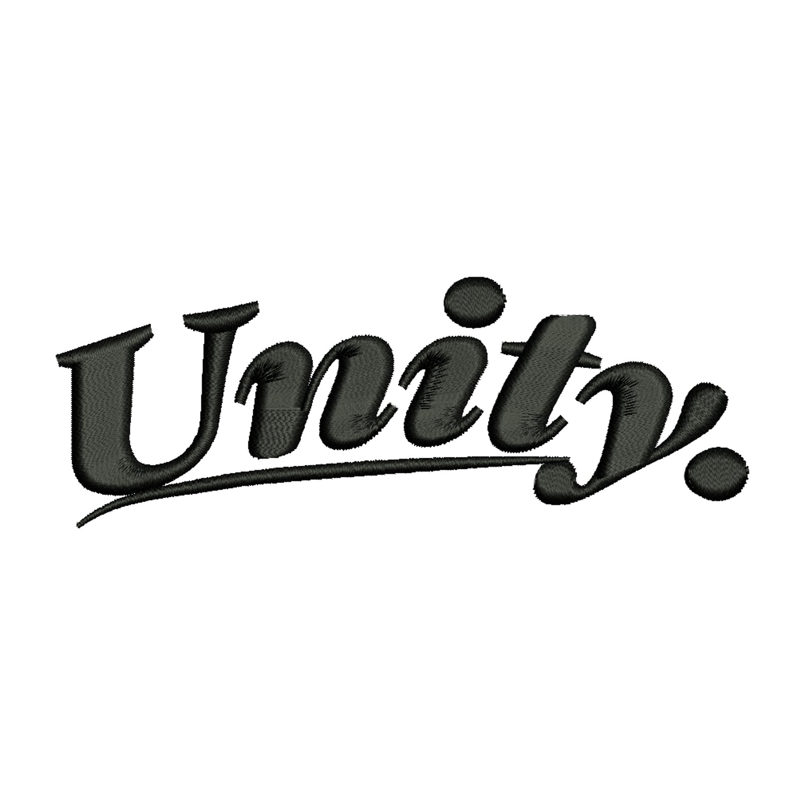 Unity Word Logo | Word Digitized Embroidery Design | e4Hats โ e4Hats.com