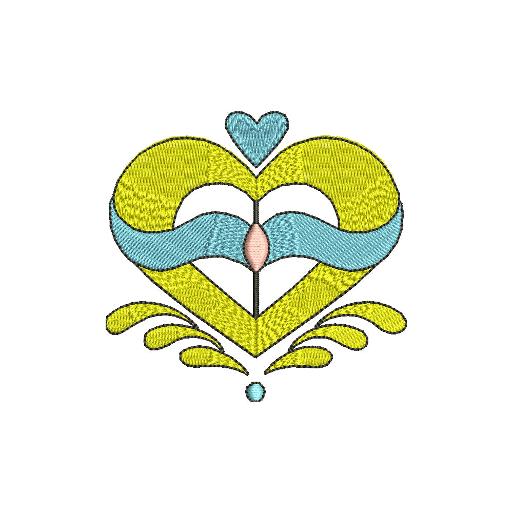 Inscription Emblems Heart Heart Emblem | Mascot Digitized Embroidery Design | e4Hats – e4Hats.com
