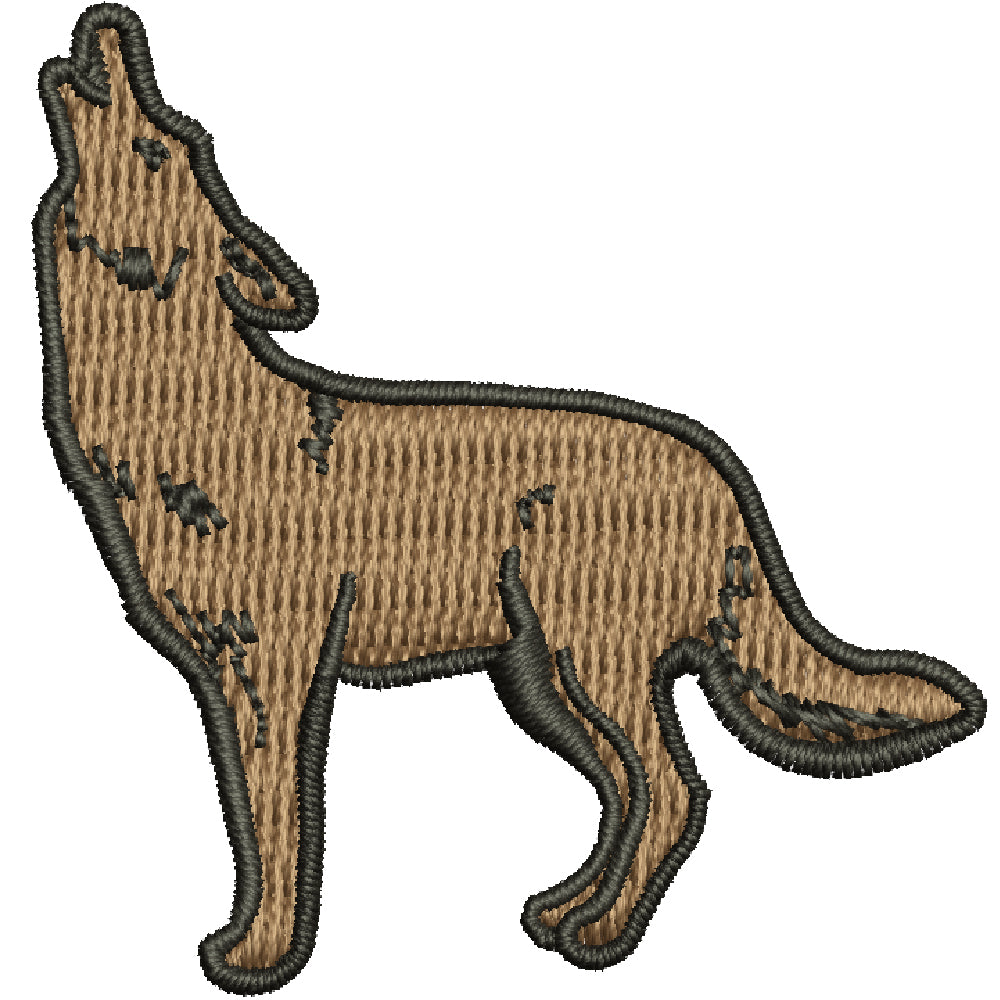 Coyote Howl | Mascot Digitized Embroidery Design | e4Hats – e4Hats.com
