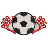 Soccer Ball And Gloves digitized embroidery design