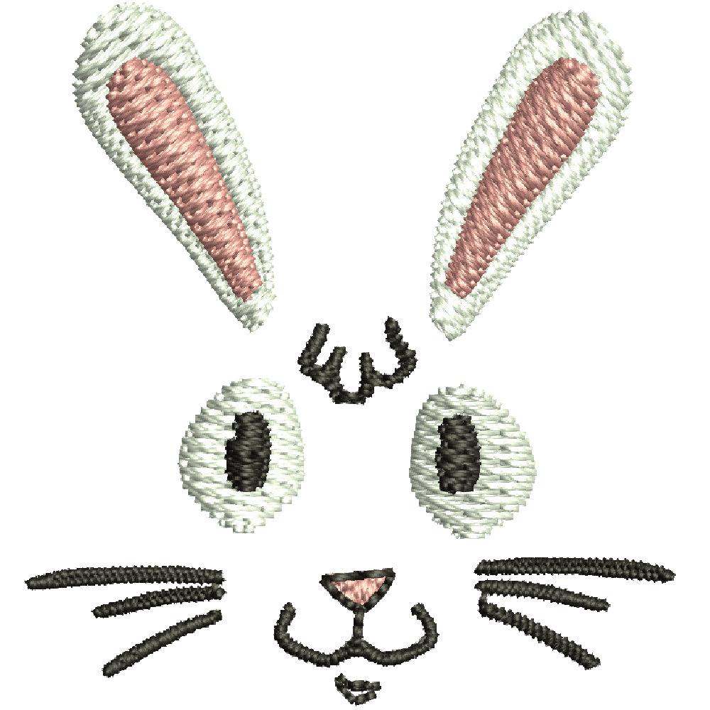 Rabbit Face | Mascot Digitized Embroidery Design | e4Hats – e4Hats.com