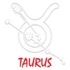 White Red Zodiac Taurus Sign