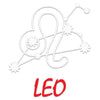 White Red Zodiac Leo Sign