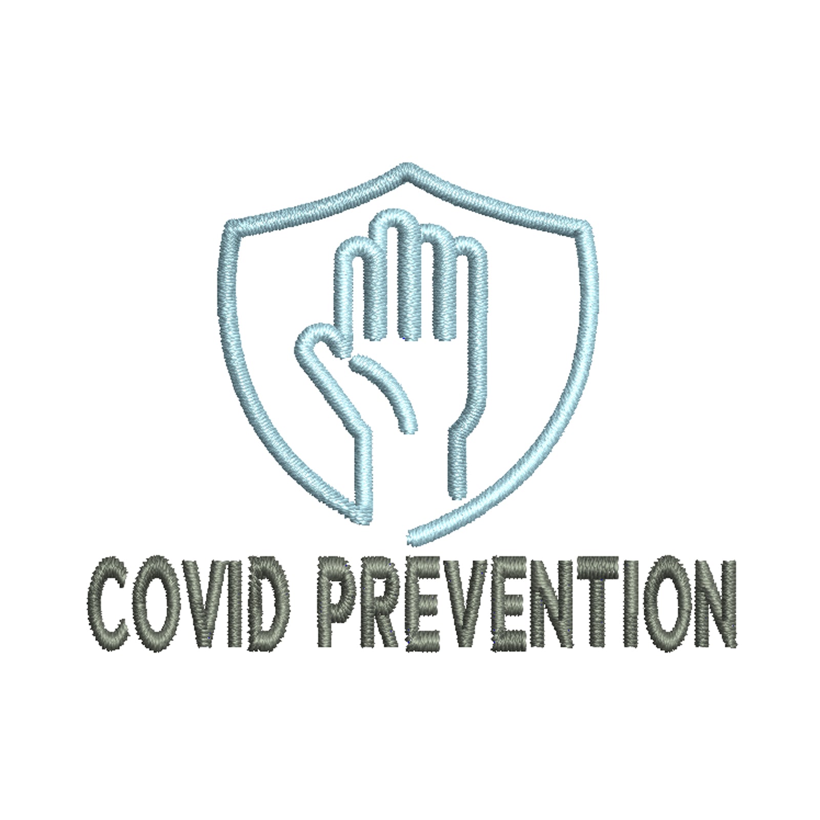 Covid Prevention Logo Rescue Digitized Embroidery Design e4Hats