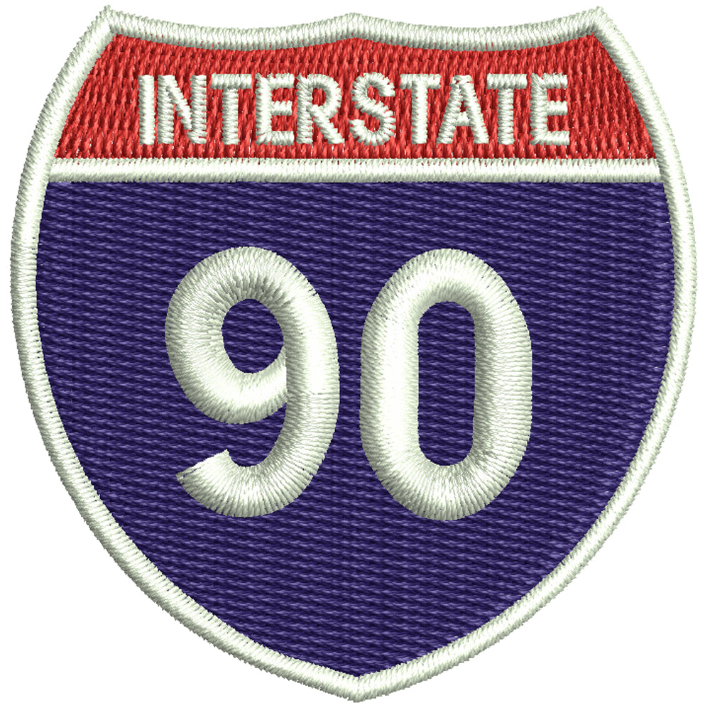 Interstate 90 | City/State Digitized Embroidery Design | e4Hats ...