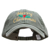Merry Christmas Embroidered Big Size Washed Pigment Dyed Cap - Olive XL-3XL
