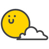 Sunny Smile with Cloud Heat Transfer Sticker