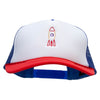 Retro Rocket Embroidered Foam Panel Mesh Snapback - White-Royal OSFM