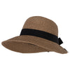 Women's Paper Braid Bow Accented Contrasting Sized Brim Sun Hat