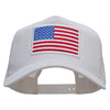 American Flag Patched New Big Size Trucker Mesh Cap - White XL-3XL