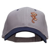 Monkey Animal Patched Two Tone Cotton Twill Low Profile Strap Cap - Navy-Grey OSFM