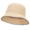 Women's 2" brim Knit Design Bucket Hat - Beige OSFM
