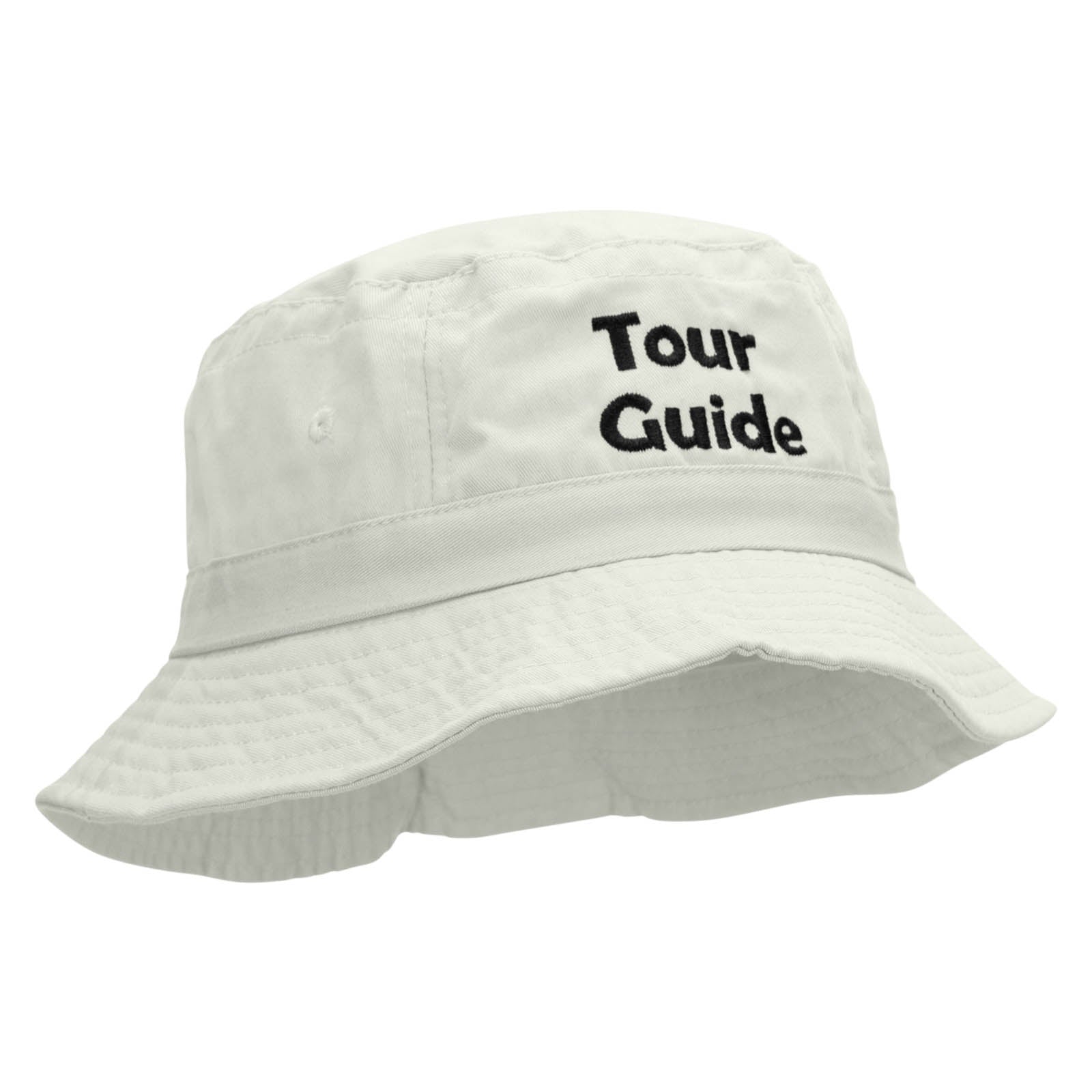 Tour Guide Embroidered Bucket Hat, White / One Size