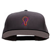 Light Bulb Embroidered Two Tone Superior Cotton Twill Flat Bill Snapback Cap - Black-Charcoal OSFM