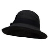 Women's Paper Braid Turned Brim Hat - Black OSFM