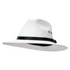Woven Paper 3 in brim Fedora Hat - White-Black 57CM