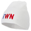 Taiwan Country Three-Letter TWN Flag Embroidered 8 Inch Knitted Short Beanie