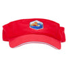 Mountain Waves Embroidered Pro Style Cotton Twill Washed Visor - Red-White OSFM