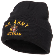 US Army Veteran Military Embroidered Long Beanie