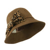 Wool Felt Hat with Animal Print Bow